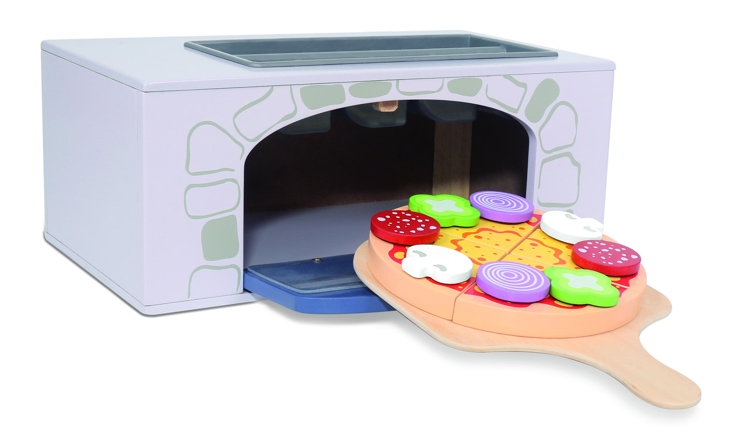 Jucarie intercativa pentru copii “Cuptor Pizza” cu accesorii, Material Lemn, Varsta+3 ani, Smartic®, multicolor [10]