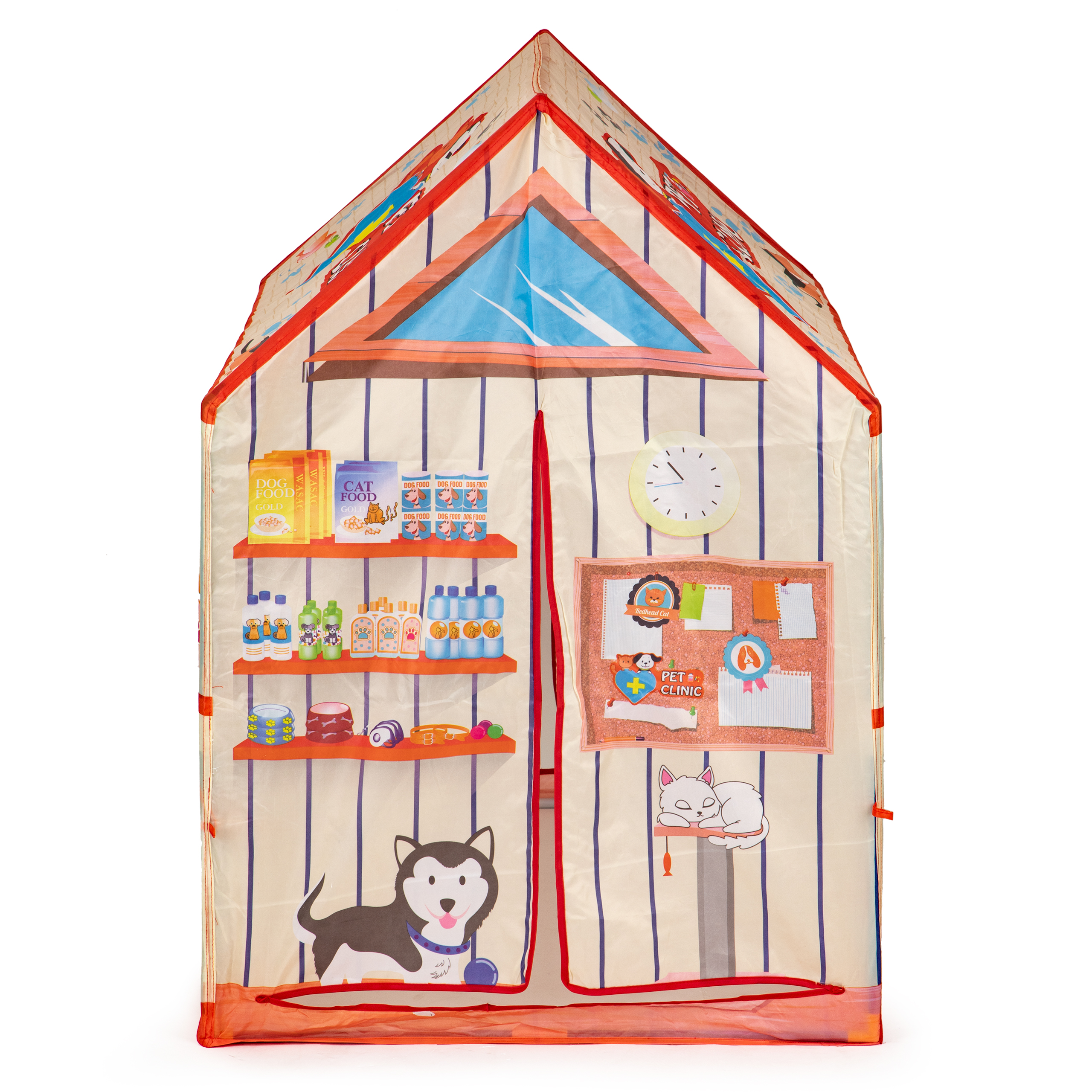 Cort tip cabinet veterinar pentru copii, cu ușă, Bej, 3 ani +, Smartic  [7]
