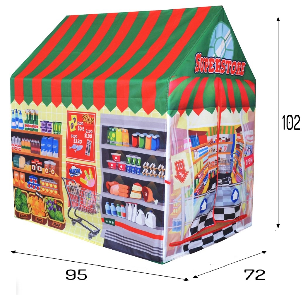 Cort pentru copii “Supermarket”, Cadru stabil, +3 ani, 95 x 72 x 102 cm, Smartic, multicolor [3]