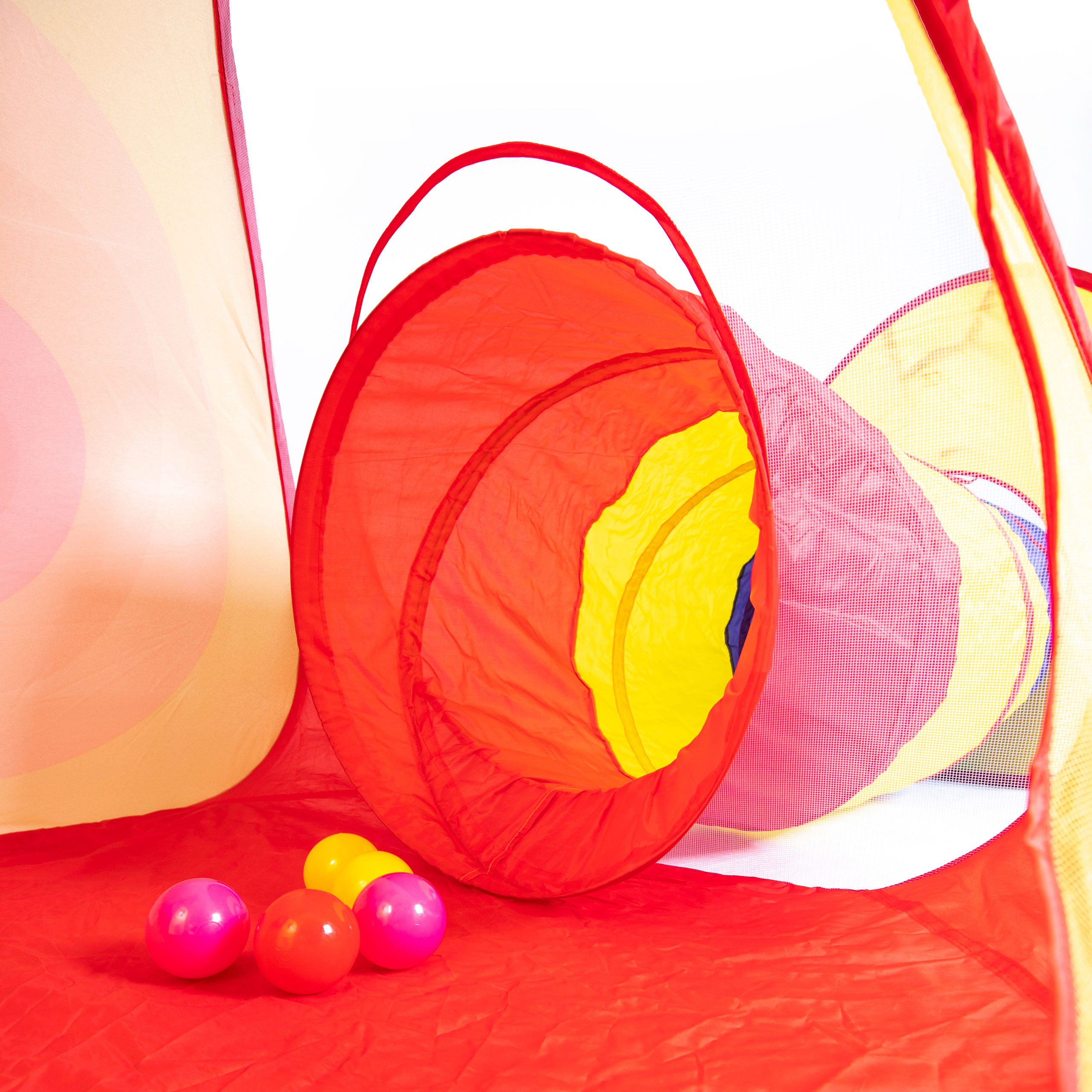 Set de cort, piscină și tunel, interconectabile, cu 100 de mingiuțe colorate incluse și 3 mingiuțe de Velcro, Multicolor, 3 ani +, Smartic®  [6]